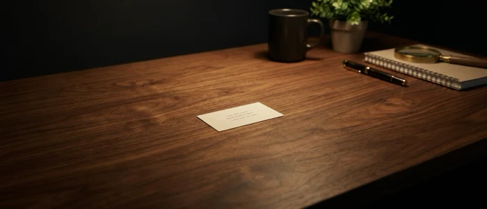 A quiet desk in warm light, holding one short printed list and nothing else.